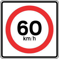 Début d'une limitation de vitesse.
